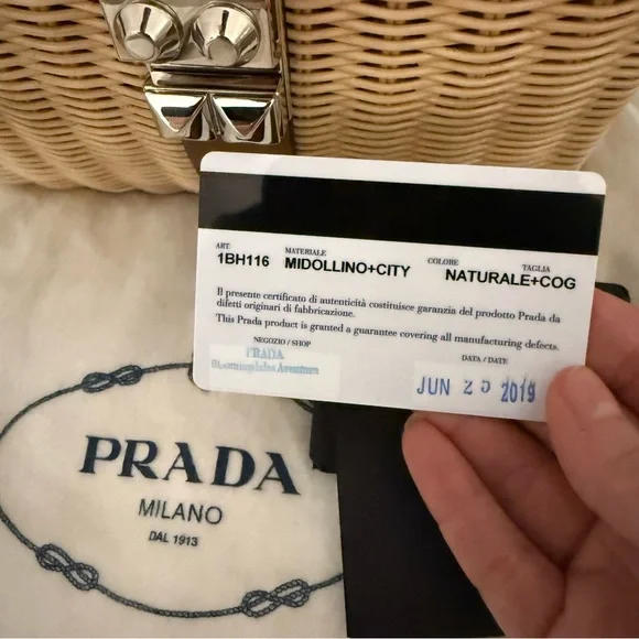 Prada Tan Wicker Handbag Bag - Picture 8 of 13